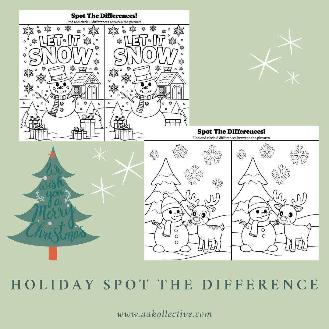 Christmas Spot the Difference Activity Pack - Holiday Visual Puzzles preview