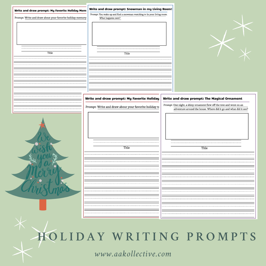 Holiday Writing Prompts, Christmas Write and Draw Prompts for Early Elementary preview